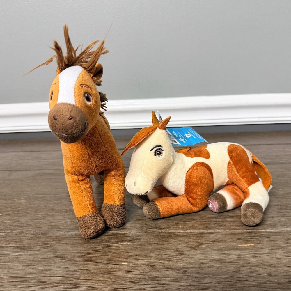DreamWorks Spirit Riding Free Plush Lot Spirit & Boomerang Horse Stuffed Animals